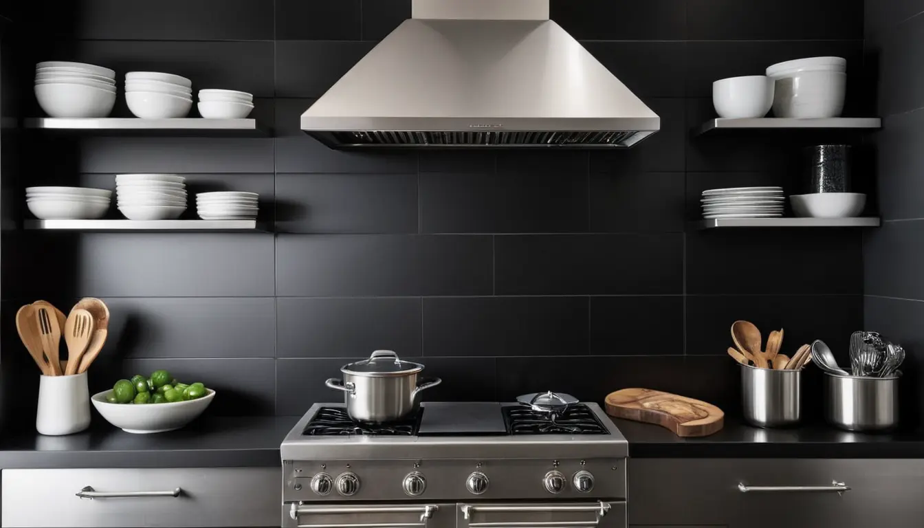 Kitchens with Black Backsplash