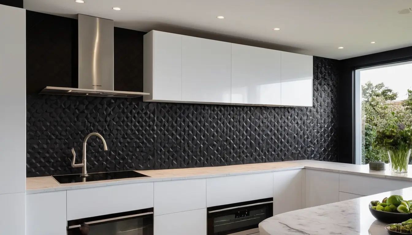 Kitchens with Black Backsplash