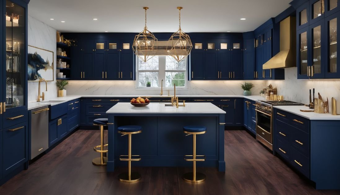 Blue kitchen cabinets