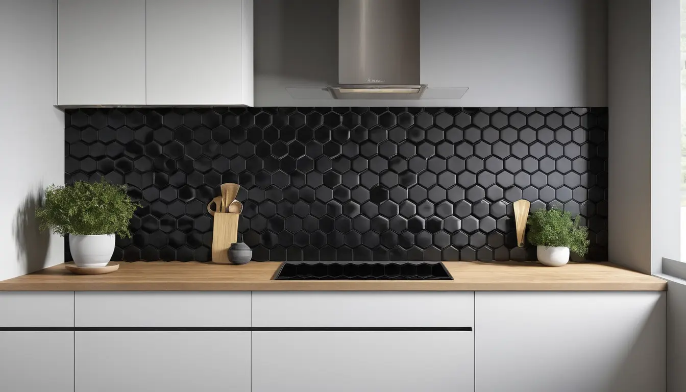 Kitchens with Black Backsplash